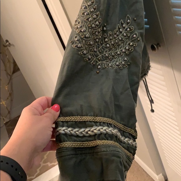 Green military style Free People jacket - Picture 3 of 3